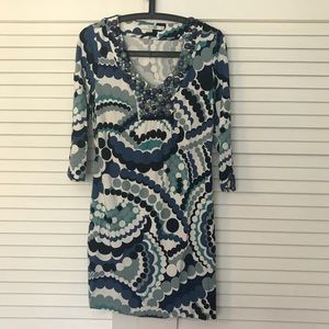 Fun patterned and beaded tunic dress